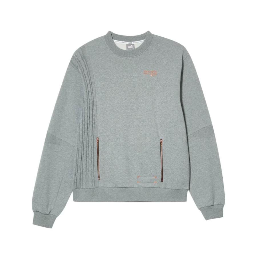 PUMA PUMA Sweatshirts Men's Gray Crew Neck Moderate Regular