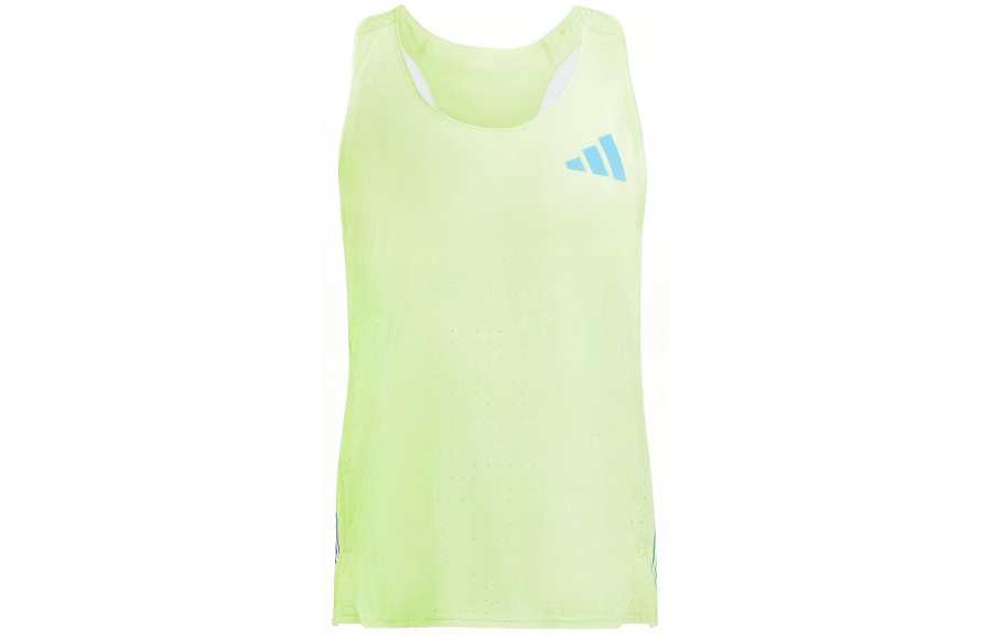 Adidas Adidas Tank Tops Men's Green Crew Neck Moderate Straight Fit