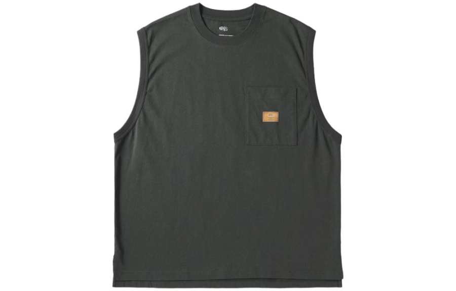 MADNESS Tank Tops Men's Black Crew Neck Moderate Straight Fit