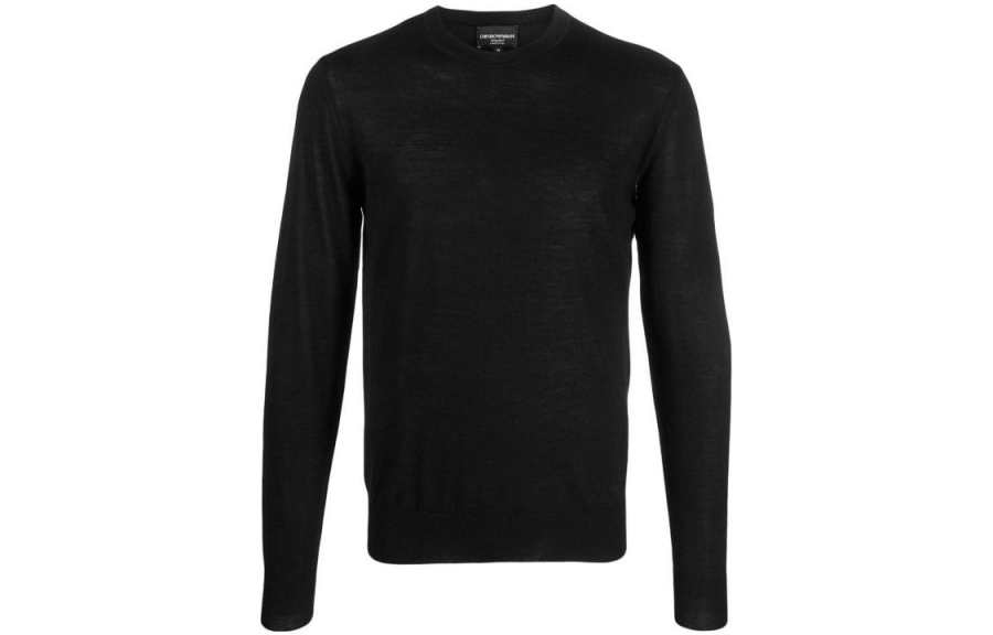 EMPORIO ARMANI Logo Embroidered Crewneck Jumper