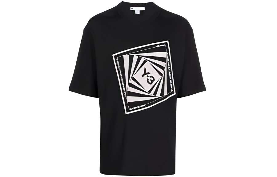 Y-3 Y 3 T Shirts Men's Black Crew Neck Moderate Straight Fit