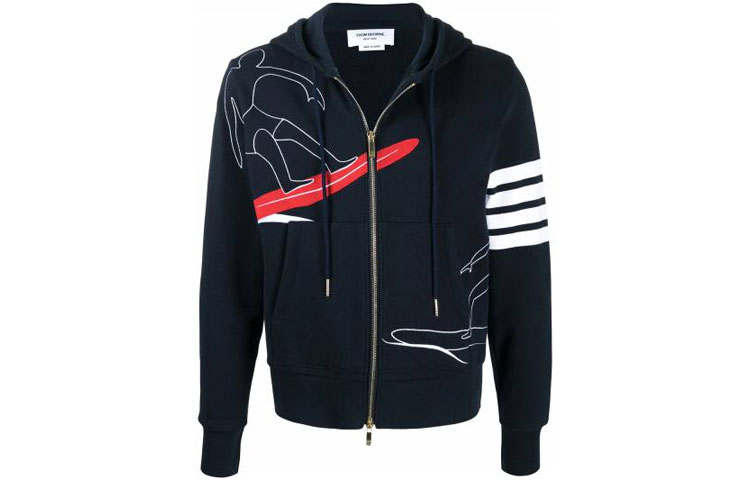 THOM BROWNE THOM BROWNE Jackets Men's Blue Hooded Moderate Other