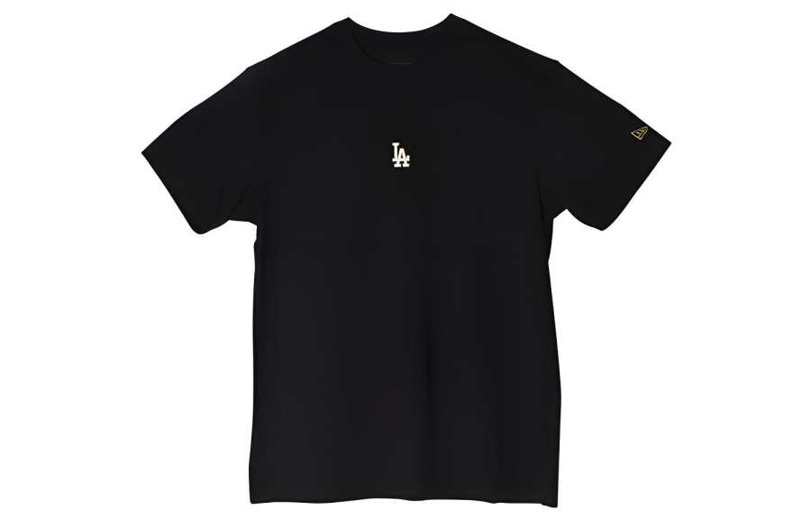 New Era T Shirts Unisex Black Crew Neck Moderate