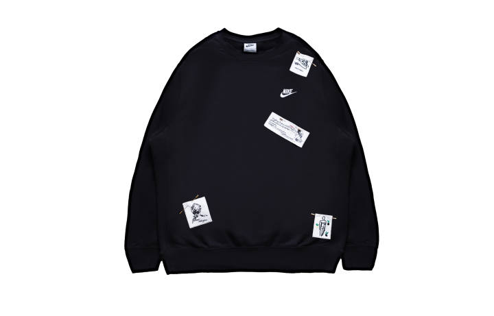 Nike Nike Sweatshirts Men's Black Crew Neck Moderate Regular