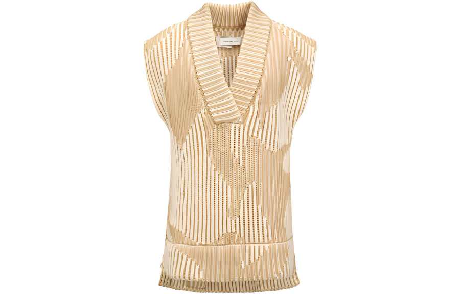 Feng Chen Wang Tank Tops Men's Khaki V Neck Moderate Other