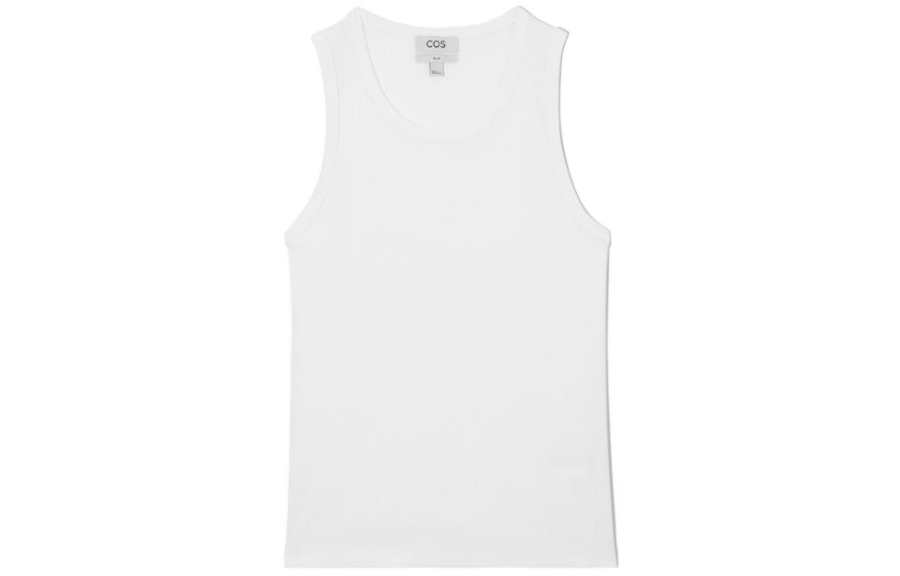 COS Tank Tops Men's White Crew Neck Moderate Other