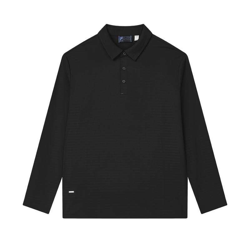 FILA Polo Shirts Men's Jet Black Polo Collar Moderate Straight Fit