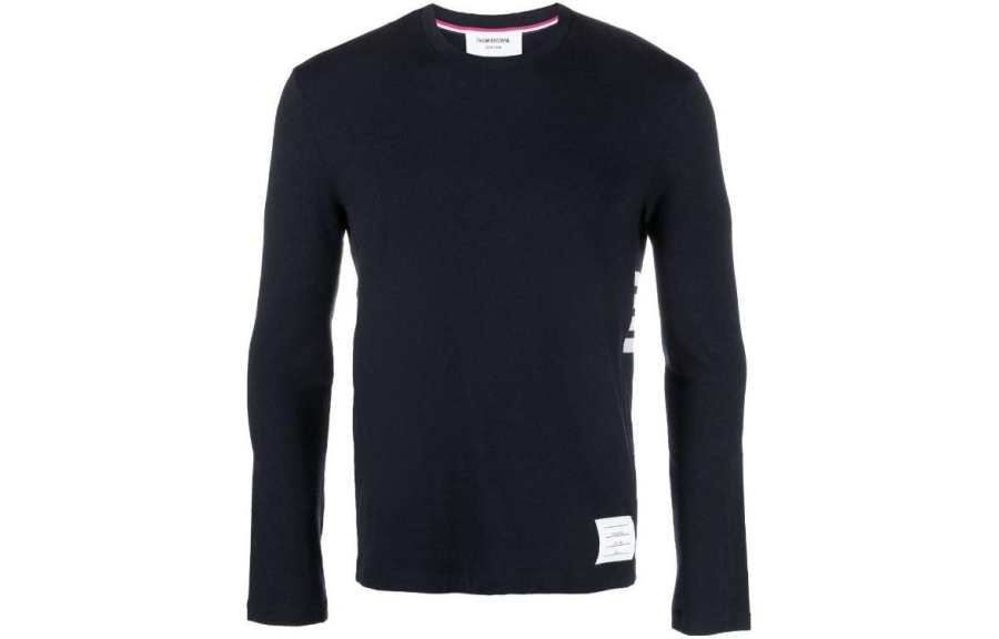 THOM BROWNE THOM BROWNE Logo Patch Detail Crewneck Jumper