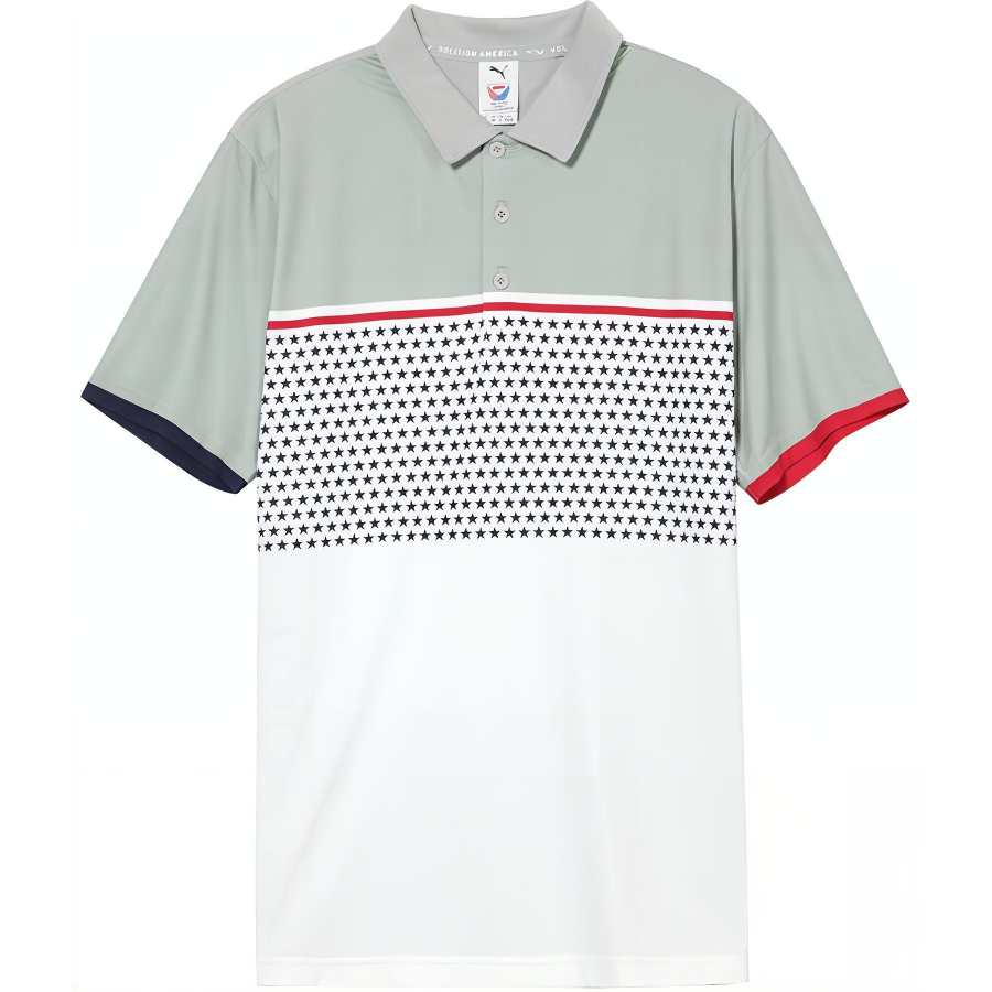 PUMA Volition Patriot Polo Shirt Men's Concrete Gray