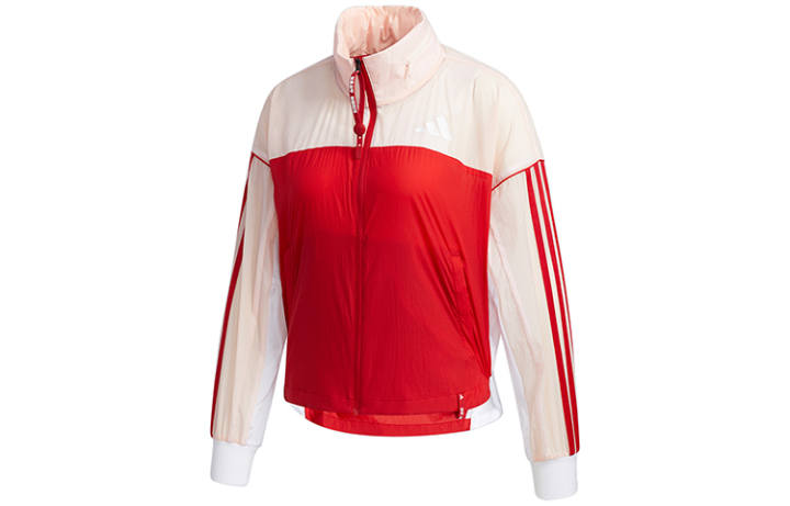 Adidas Adidas Jackets Women's Red Pink Patchwork Hooded Thin Other