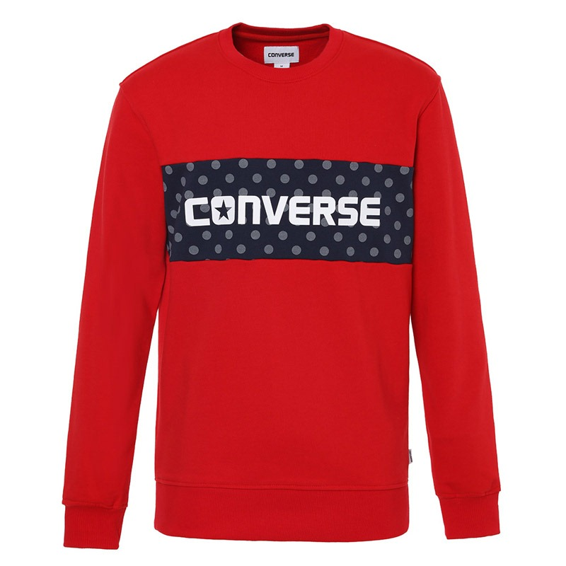 Converse Converse Sweatshirts Men's Red Crew Neck Thickened