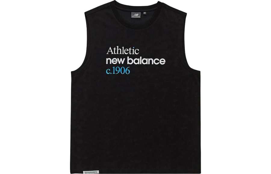 New Balance New Balance Tank Tops Men's Black Crew Neck Moderate Straight Fit