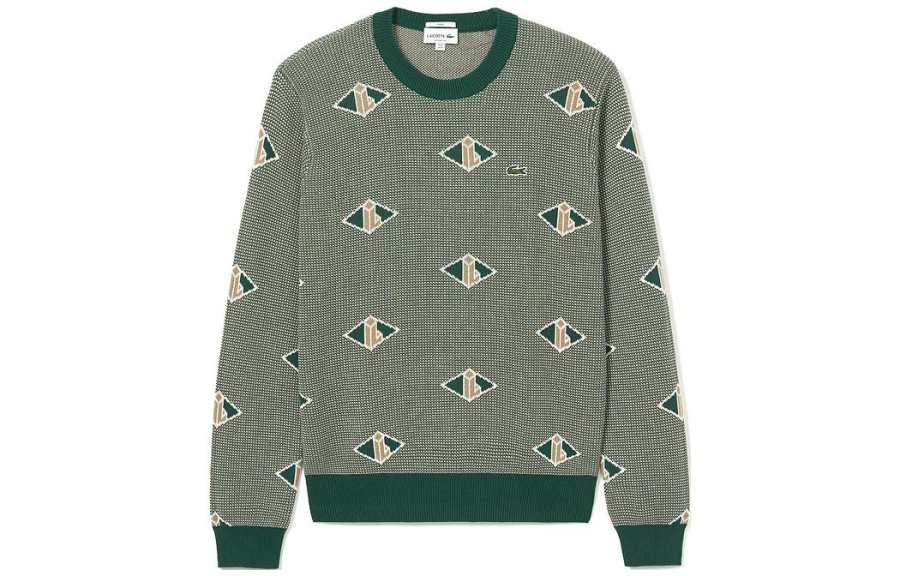 LACOSTE LACOSTE Sweaters Men's Green Crew Neck Moderate Other