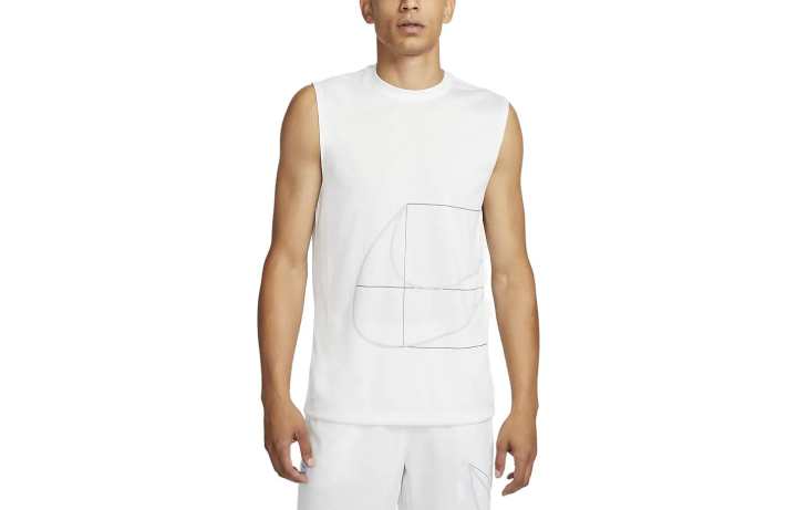 Nike Nike Tank Tops Men's White Crew Neck Moderate Straight Fit