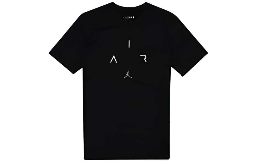 Jordan Jordan Air T Shirts Men's Black Crew Neck Moderate Straight Fit