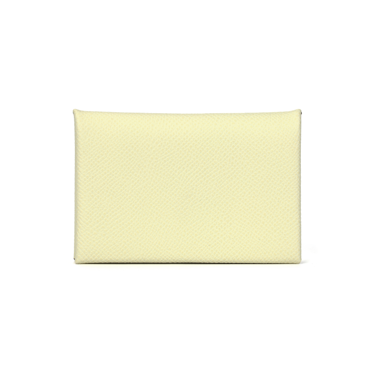 HERMES HERMES Calvi Epsom Leather Wallet, Card Holder Women's Milton Yellow