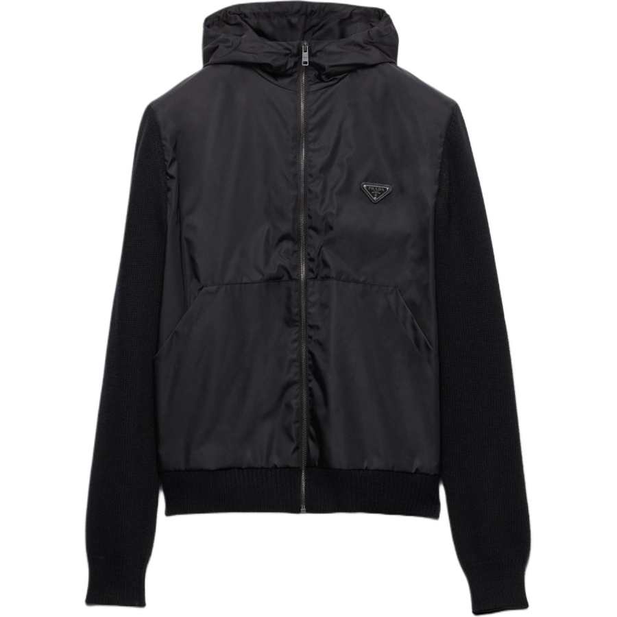 PRADA PRADA Gabardine Zip Up Hoodie