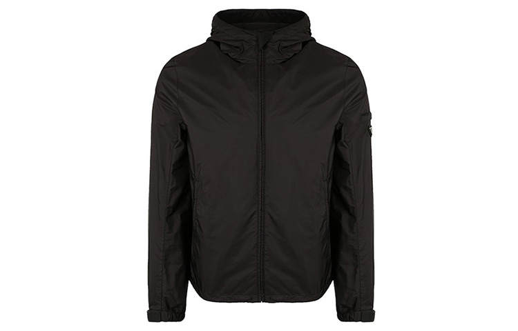 PRADA PRADA Jackets Men's Black Hooded Moderate Other