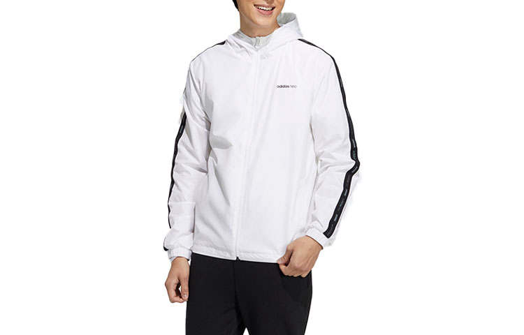 Adidas Neo Jackets Men's White Hooded Moderate Other