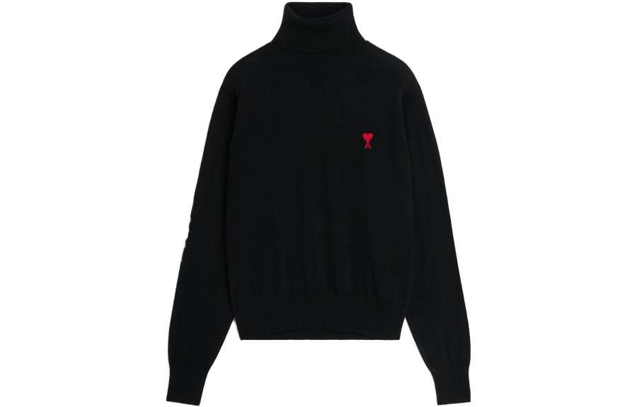 AMIPARIS Ami Paris Logo Embroidered Knitted Jumper