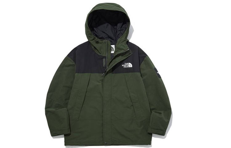 THE NORTH FACE Jackets Unisex Army Green Hooded Moderate Straight Fit