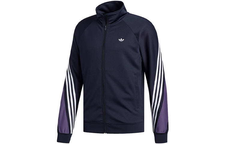 Adidas Originals Jackets Men's Navy Blue Stand Collar Moderate Workwear
