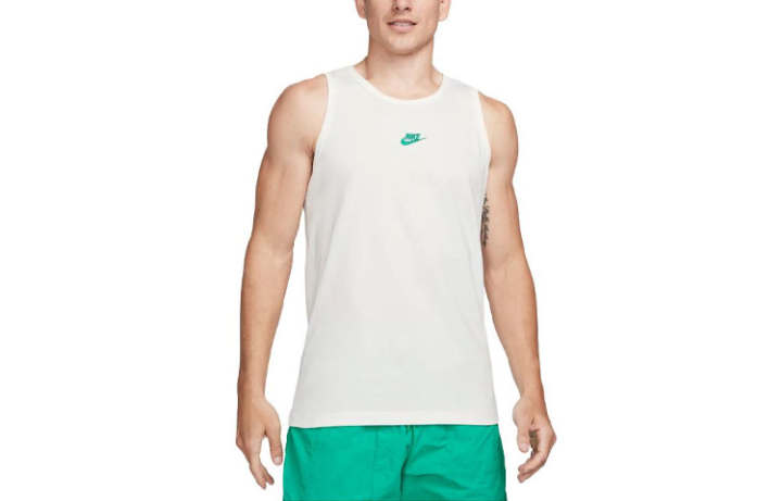 Nike Nike Tank Tops Men's White Crew Neck Thin Straight Fit