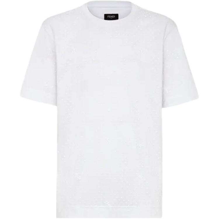 FENDI T Shirts Men's White Crew Neck Moderate