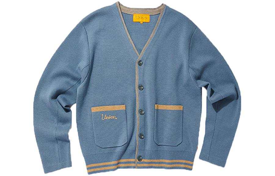 Union Knitwear Men's Royal Blue V Neck Moderate Cardigan