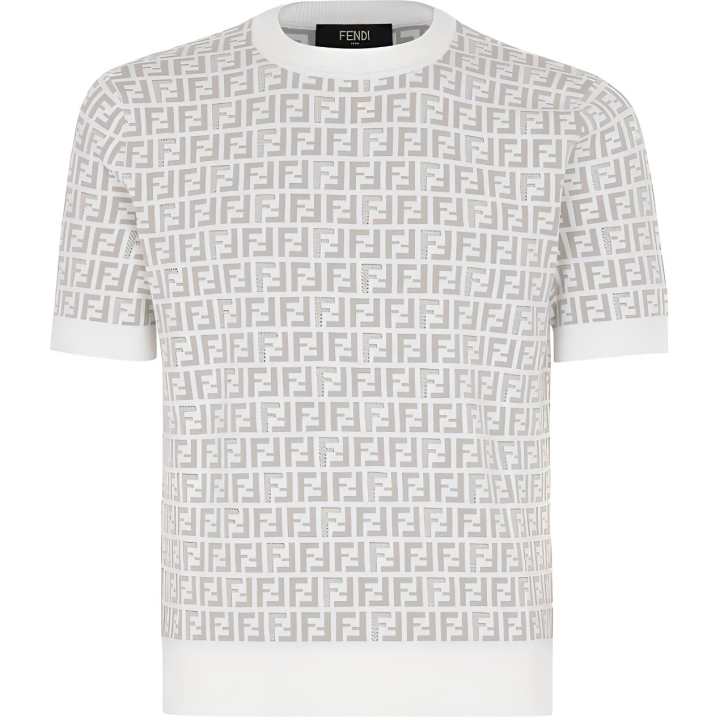 FENDI FENDI Sweaters Men's White Crew Neck Moderate Other