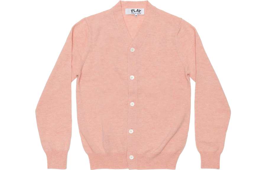 CDG Play Knitwear Men's Pink V Neck Moderate