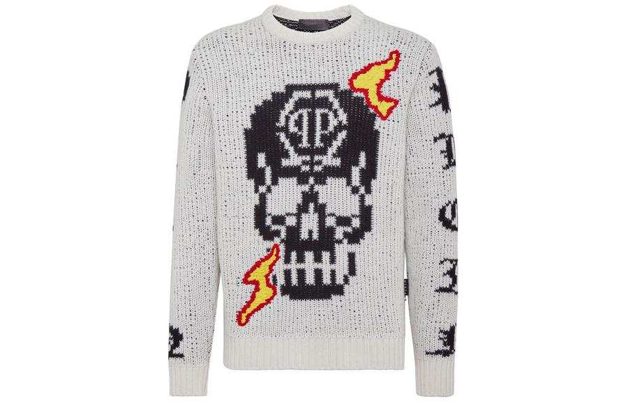 Philipp Plein Skull logo embroidered jumper