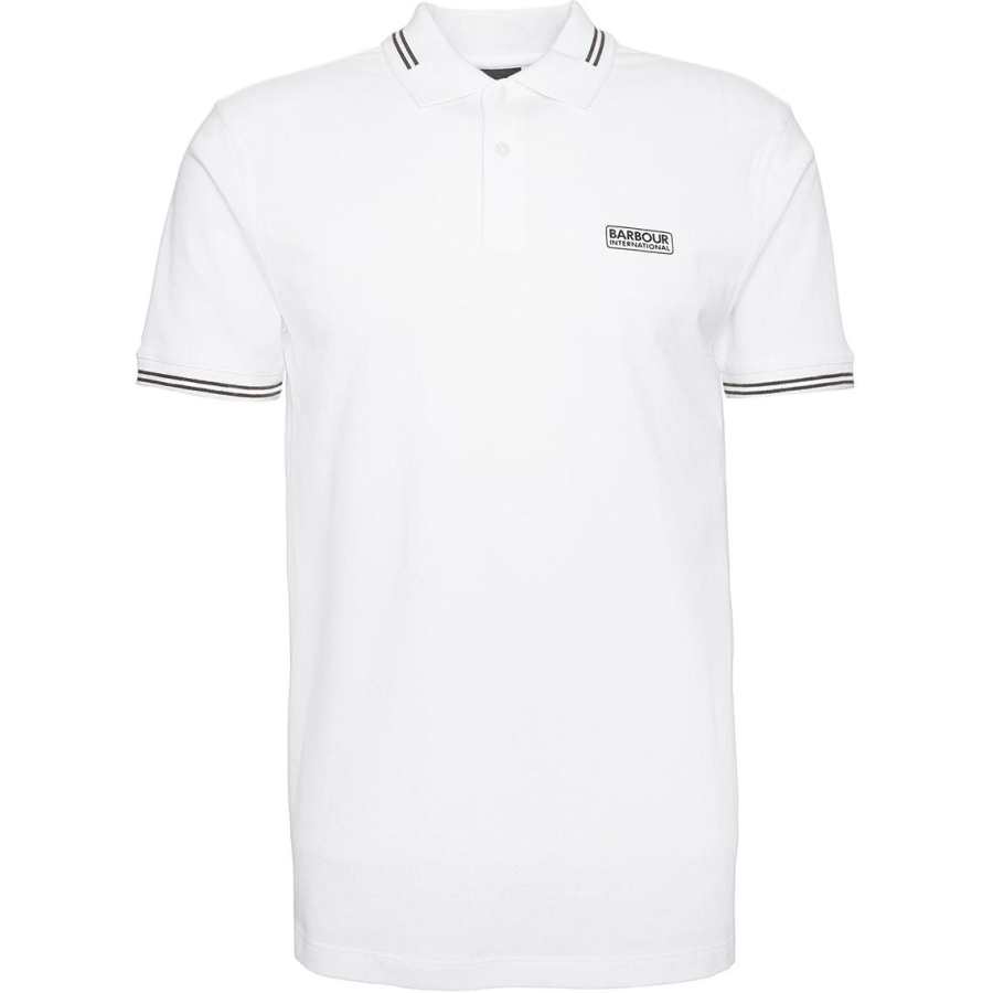 BARBOUR Polo Shirts Men's White Polo Collar Moderate Straight Fit