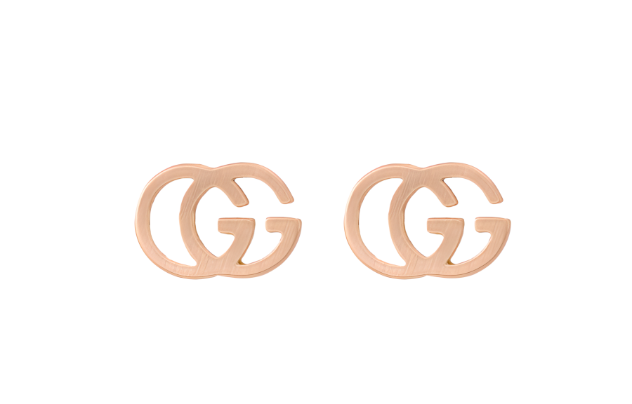 GUCCI 18K Rose Gold Earrings Unisex Rose Gold