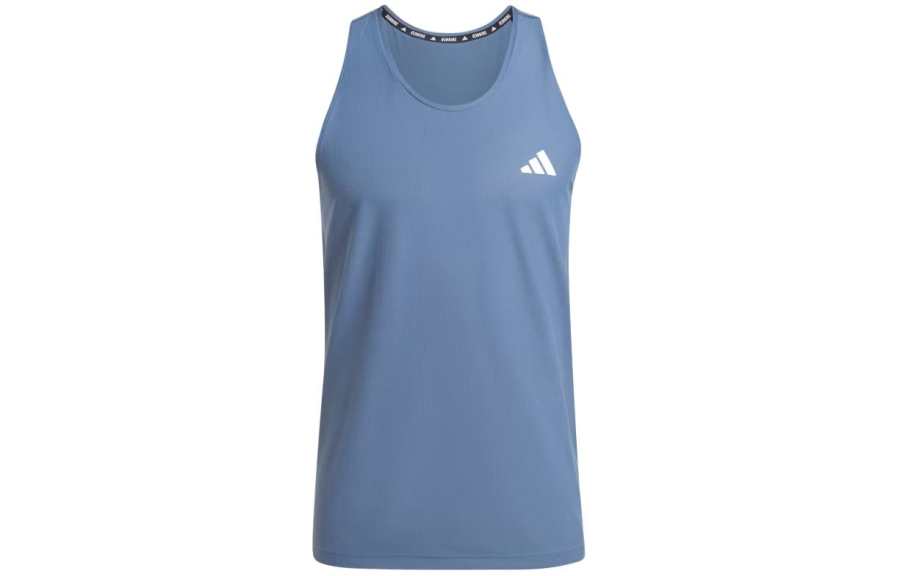 Adidas Adidas Tank Tops Men's Blue Crew Neck Moderate Straight Fit