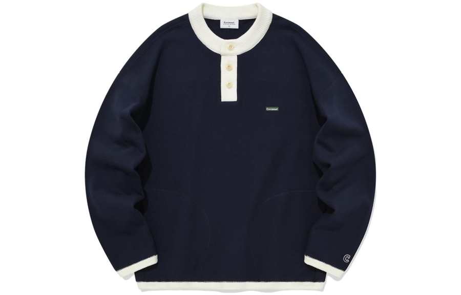 COVERNAT Knitwear Unisex Marine Blue Crew Neck Moderate Other