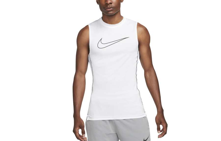 Nike Nike Tank Tops Men's White Crew Neck Moderate Straight Fit