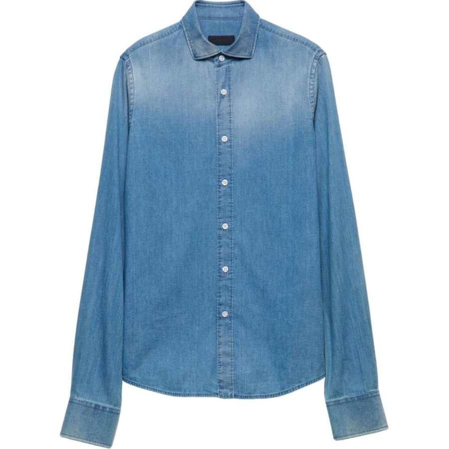 PRADA PRADA Triangle logo Denim Shirt