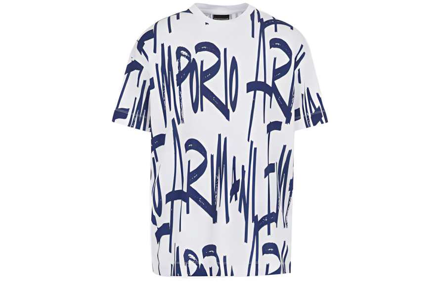 EMPORIO ARMANI T Shirts Men's White Crew Neck Moderate Straight Fit
