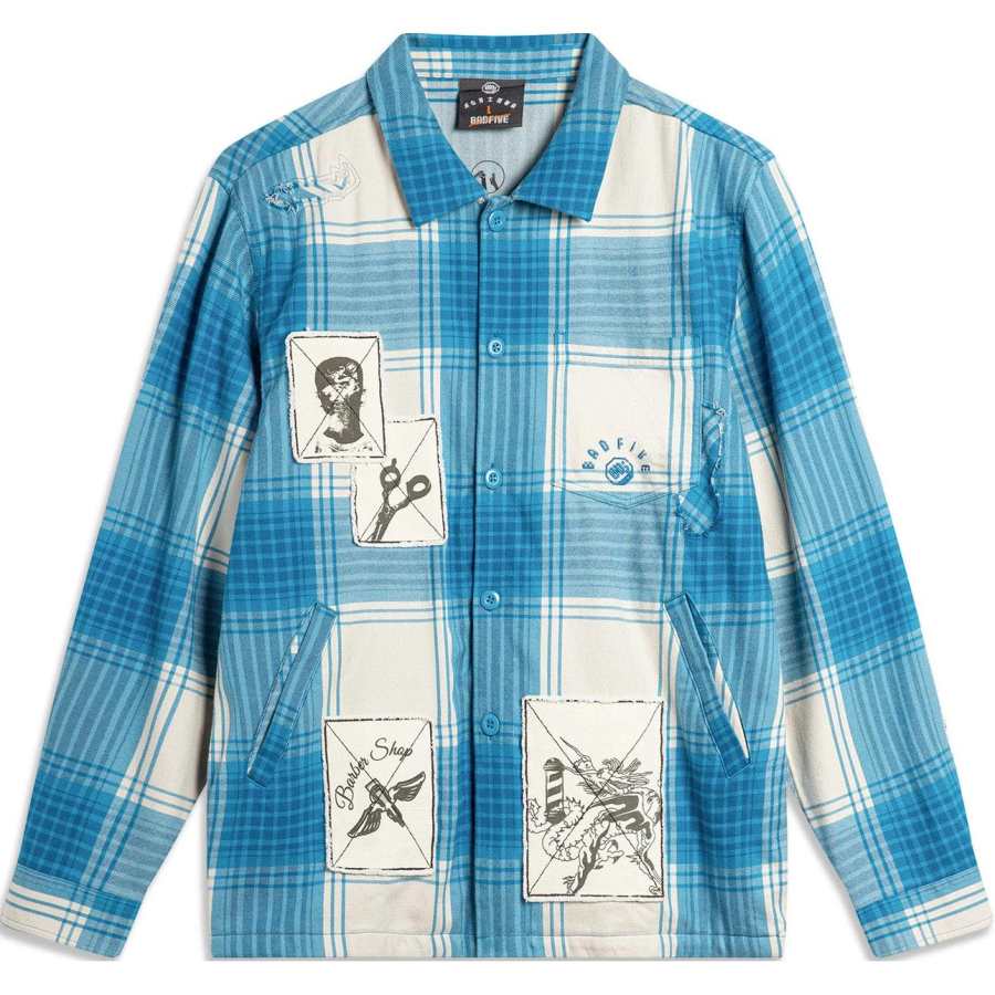 Li-Ning Li Ning Basketball Collection Shirt Men's Gravel Gray Water Shadow Blue Feather Crown Basket Plaid