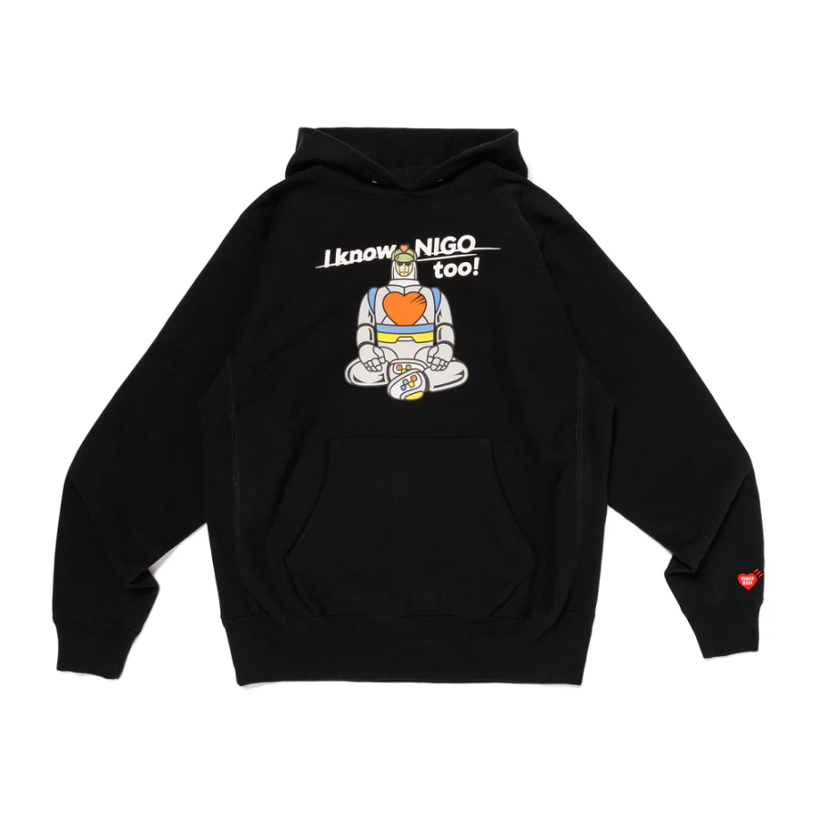 HUMAN MADE I KNOW NIGO TOO Sweatshirts Unisex Hooded Moderate Regular