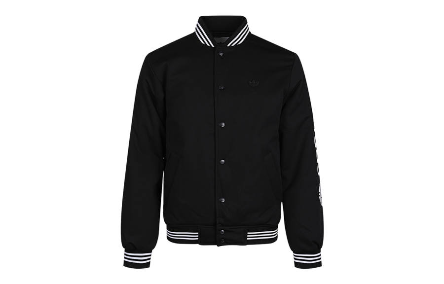 Adidas Originals VARSITY BOMBER Jackets Men's Black Baseball Collar Moderate Other