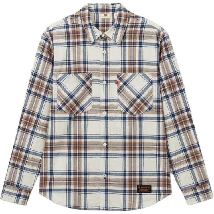 Levis Levis Shirt Men's Blue Brown Plaid