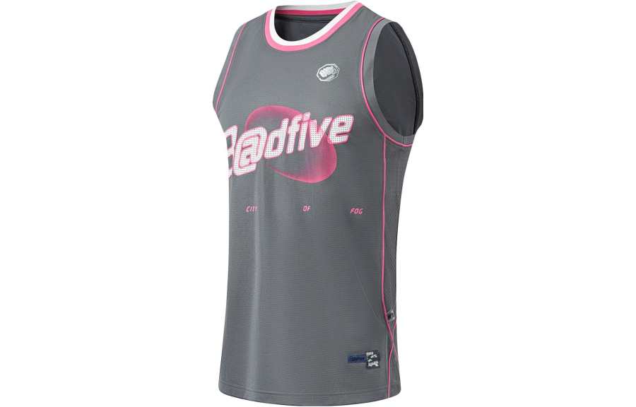 Li-Ning Li Ning Basketball Jerseys Men's Shadow Gray Crew Neck Moderate Straight Fit