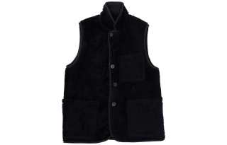 Visvim Vests Unisex Black Stand Collar Moderate Straight Fit