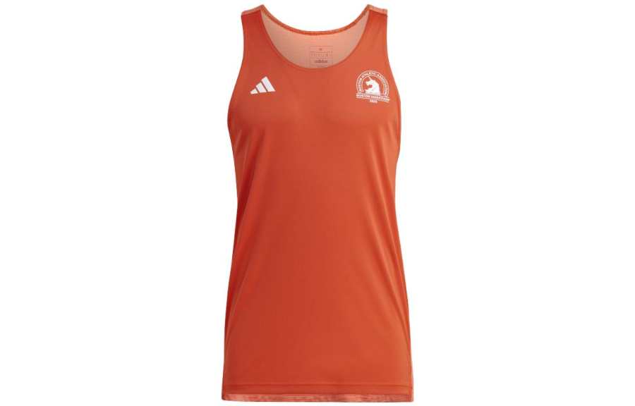 Adidas Adidas Tank Tops Men's Orange Crew Neck Moderate Straight Fit