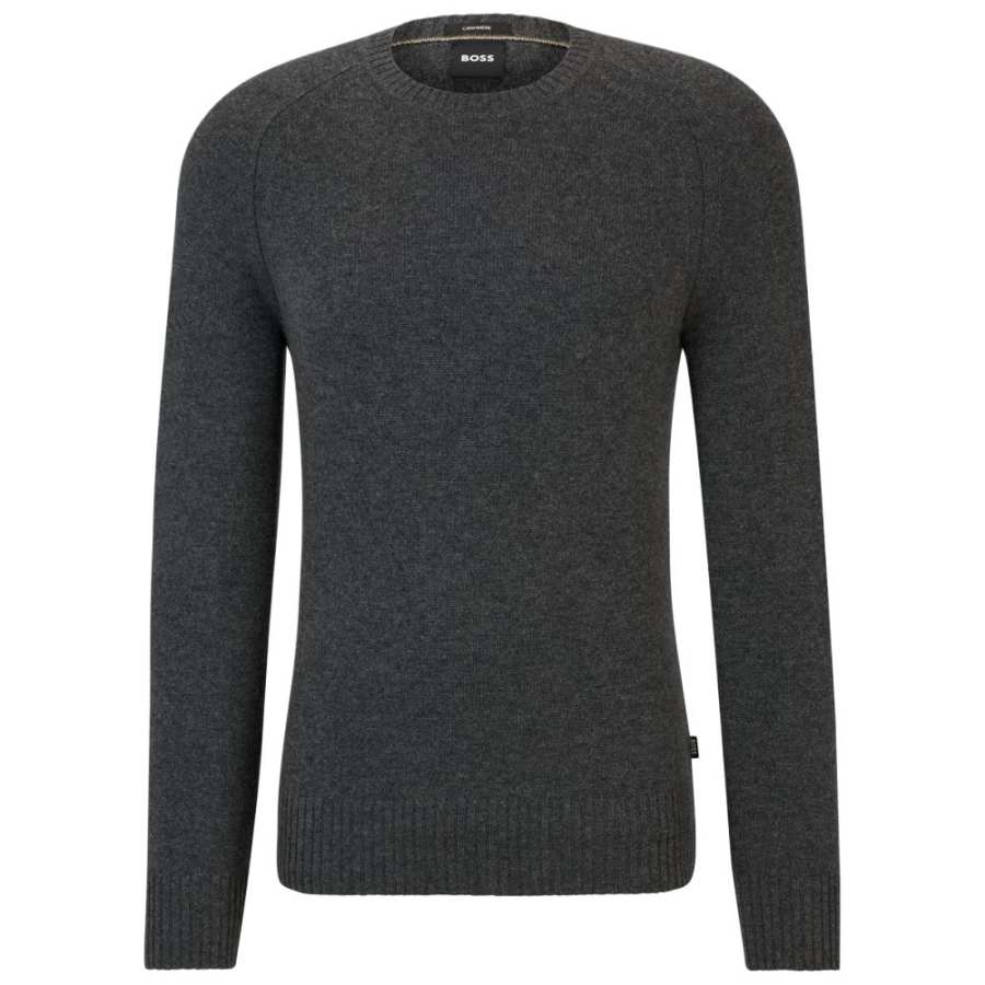 HUGO BOSS Cashmere Sweaters Men's Gray Crew Neck Moderate Other