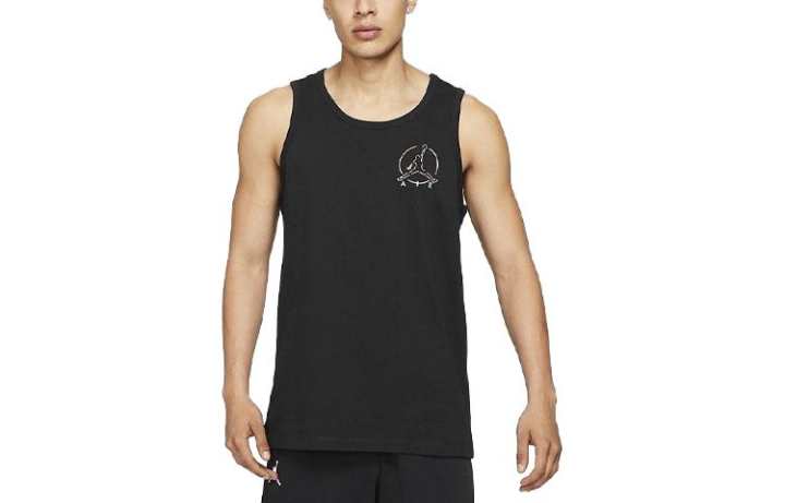 Jordan Jordan Jumpman Air Tank Tops Men's Black Crew Neck Moderate Straight Fit