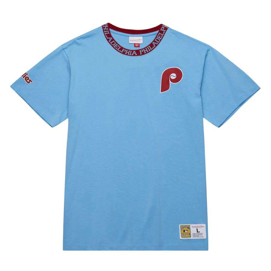 Mitchell Ness x MLB Philadelphia Phillies T Shirt Men's Blue