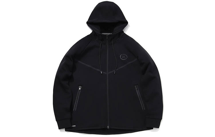 Li-Ning Li Ning Wade Collection Wade Collection, Fleece Lined Thermal Raglan Sports Hooded Jacket Men's Black